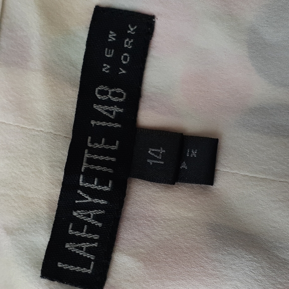 Lafayette rainbow polka dot silk wrap blouse size 14 - Picture 7 of 10